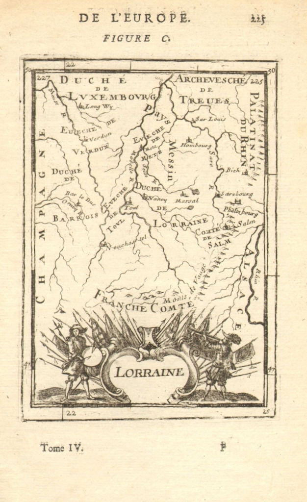 DUCHY OF Duché de LORRAINE Moselle Metz Nancy Verdun Saarbrücken MALLET 1683 map